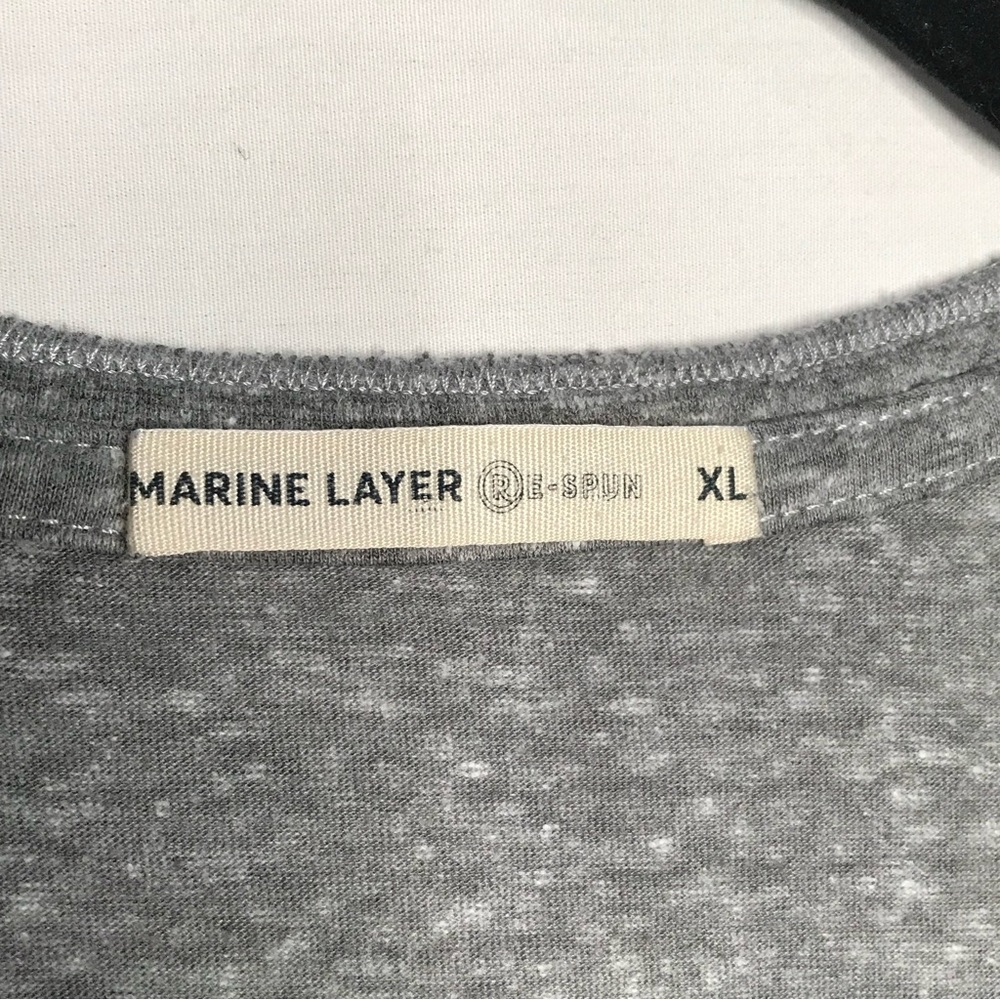 Marine Layer Respun 3 Button Solid Henley LS Shirt Men’s Sz XL Gray Organic EUC - Picture 3 of 7